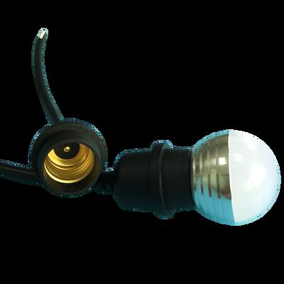 E27 Outdoor Waterproof 10A Copper Electric Lamp Socket with Soft Cord Nylon Housing IP65 for Solar Power System and Male/Female