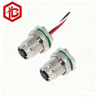 OEM ODM M5 4 Pin Copper Contact Stainless Steel Housing Waterproof Circular Connector for Solar Power System and PC Applications