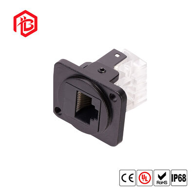 Waterproof Male/Female RJ45 Network Connector with Copper Contacts and Nylon Housing IP68 Rated